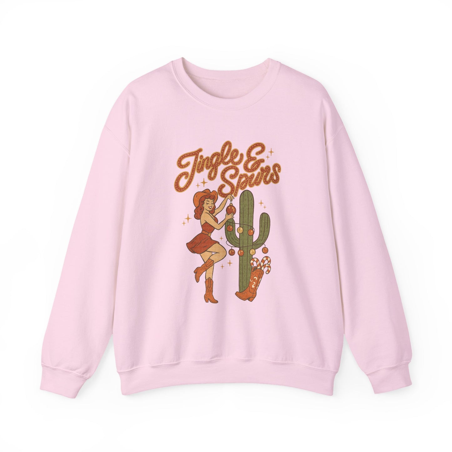Western Cowgirl Christmas Graphic | Retro Pinup Holiday Shirt Design | Country Christmas PNG | Cactus Lights Sublimation