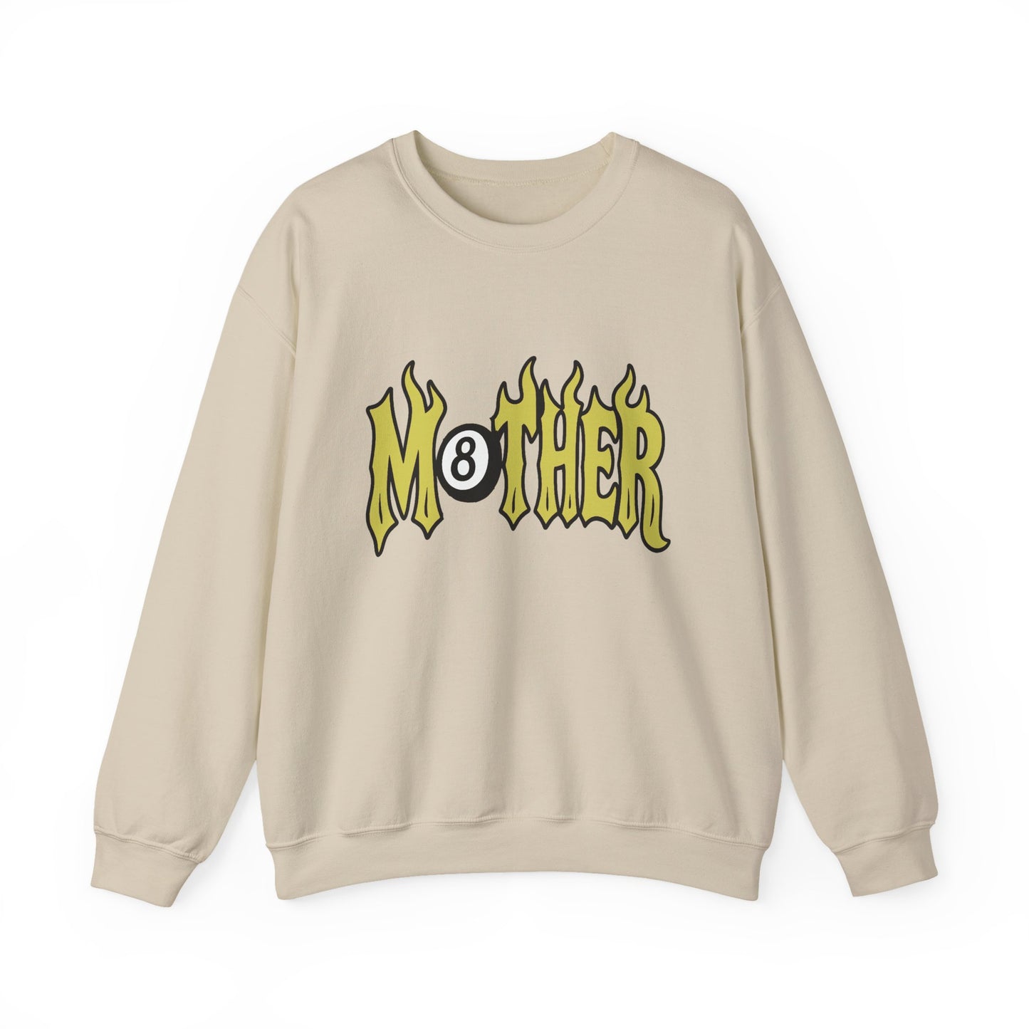 Mother Flame Graphic Sweatshirt — Retro 8-Ball Design