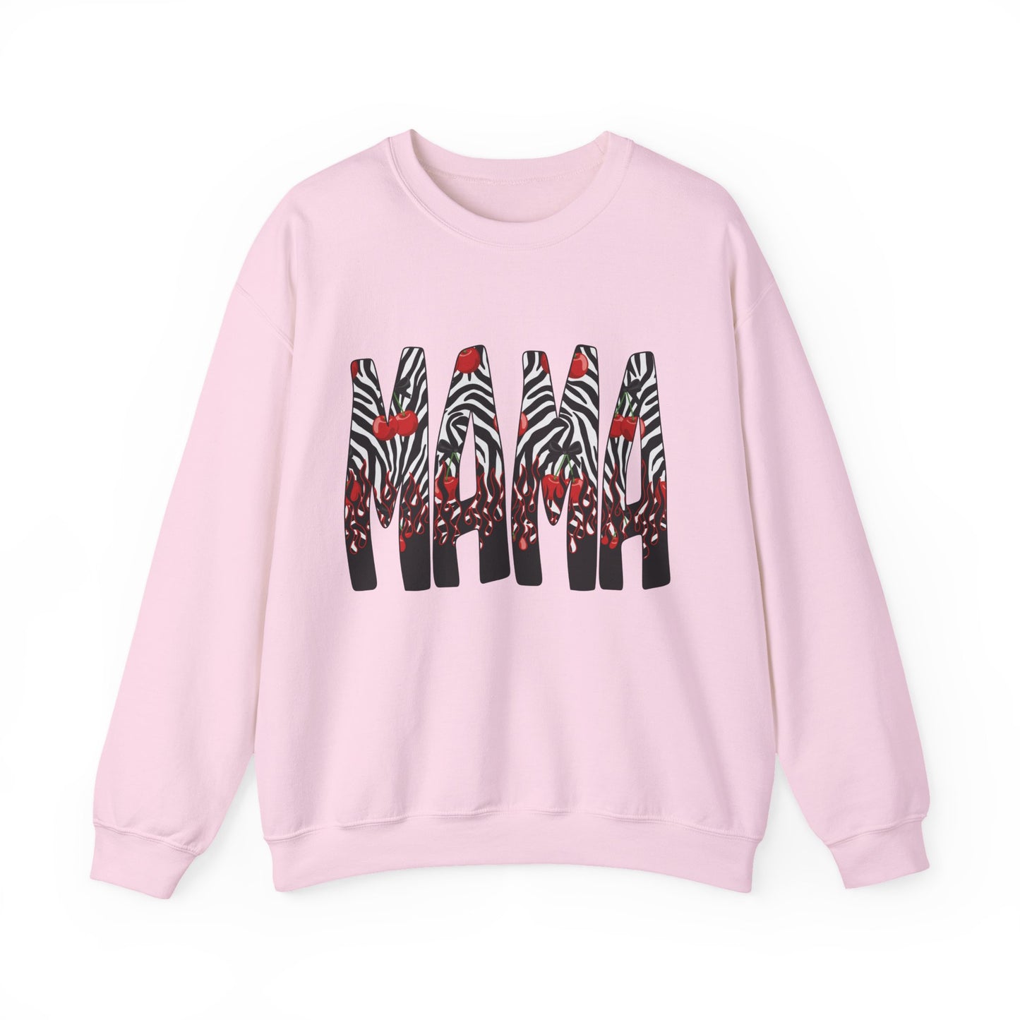 Mama Zebra Print Crewneck Sweatshirt — Bold Animal Print Mom Sweater