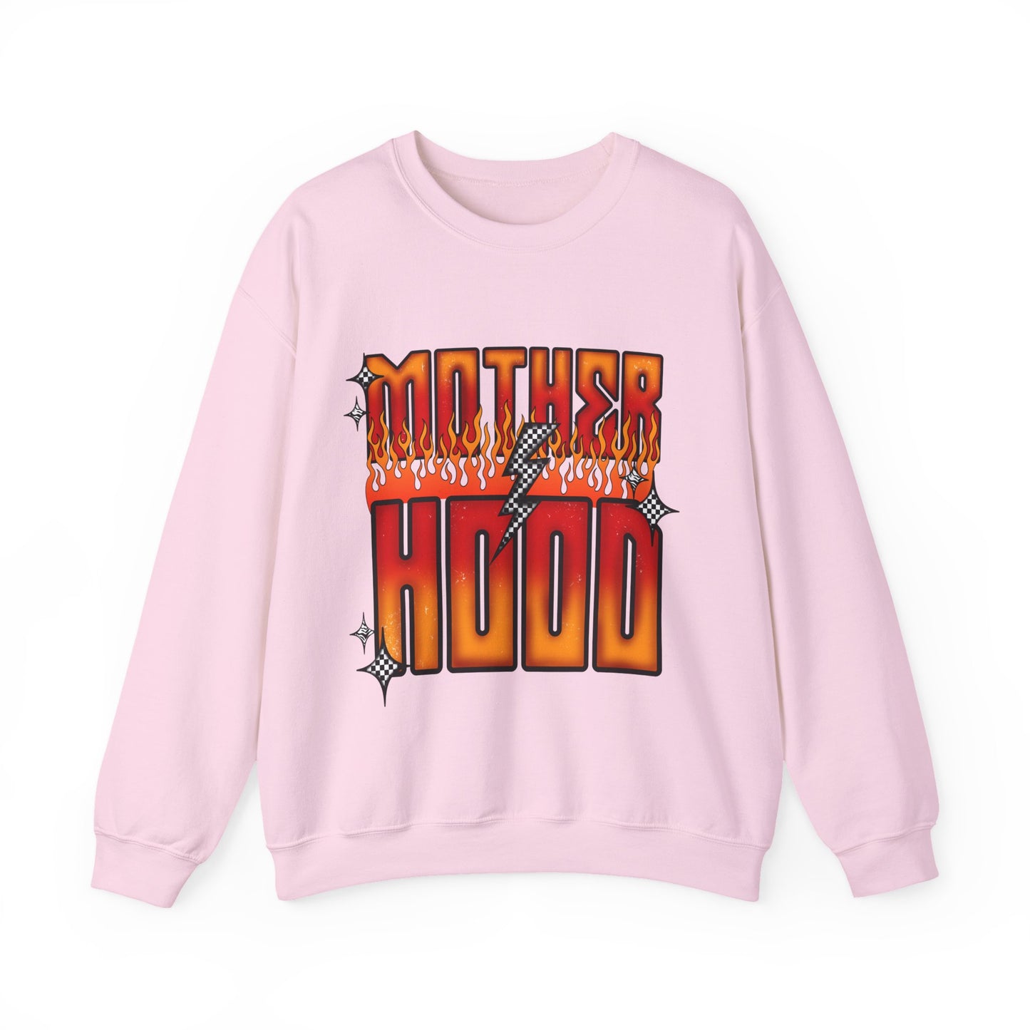 Mother Hood Crewneck Sweatshirt — Retro Flame Graphic