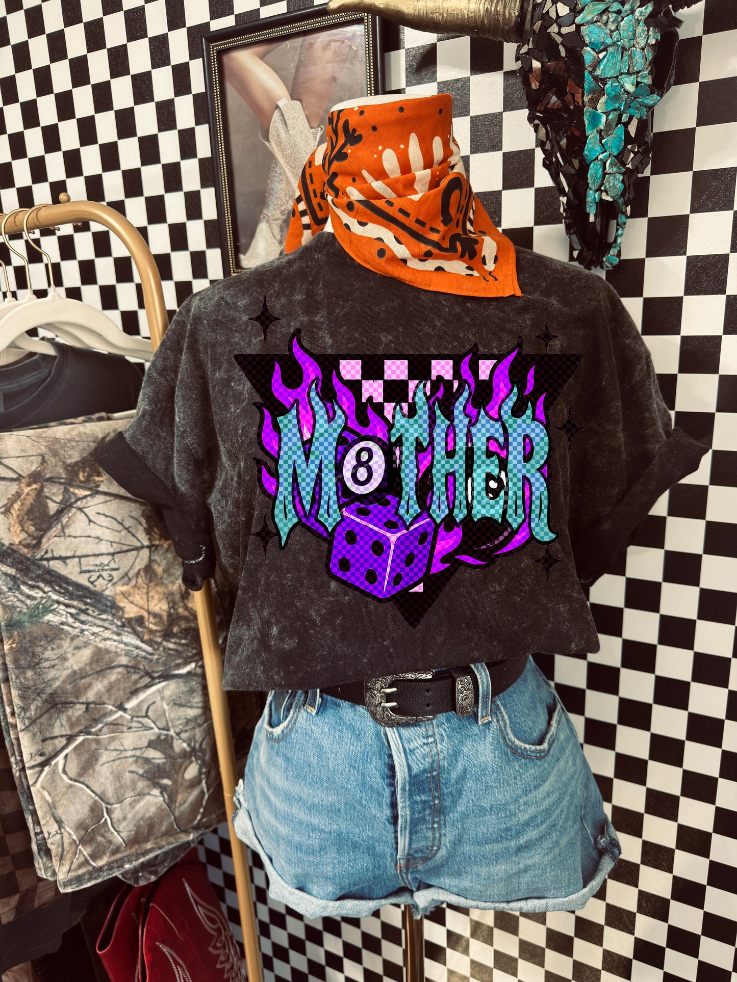 Mother Design | MAMA PNG | Yallternative MOTHER Graphic | Flame Dice 8ball Design