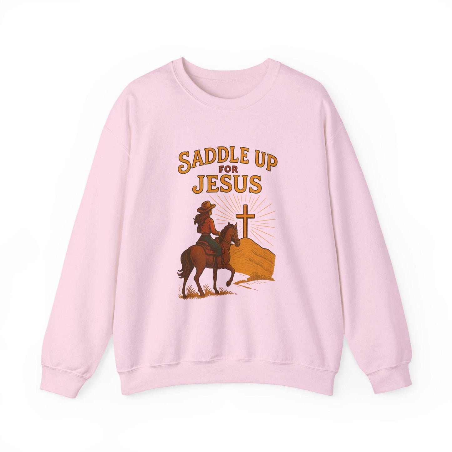 Western "saddle up for jesus" christian cowgirl PNG graphic INSTANT digital download for tshirt sublimation or dtf