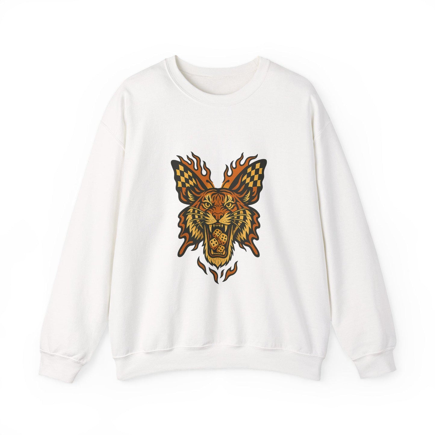 Yallternative edgy flaming butterfly tiger dice PNG graphic INSTANT digital download for tshirt sublimation or dtf