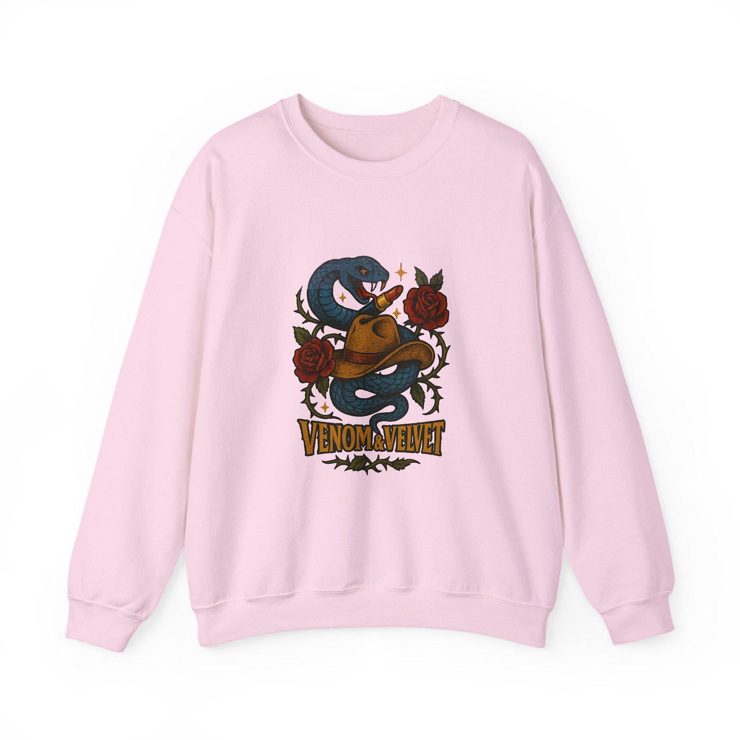 Edgy Western venom & velvet snake cowgirl hat lipstick rose vine png graphic INSTANT digital download for tshirt sublimation or dtf