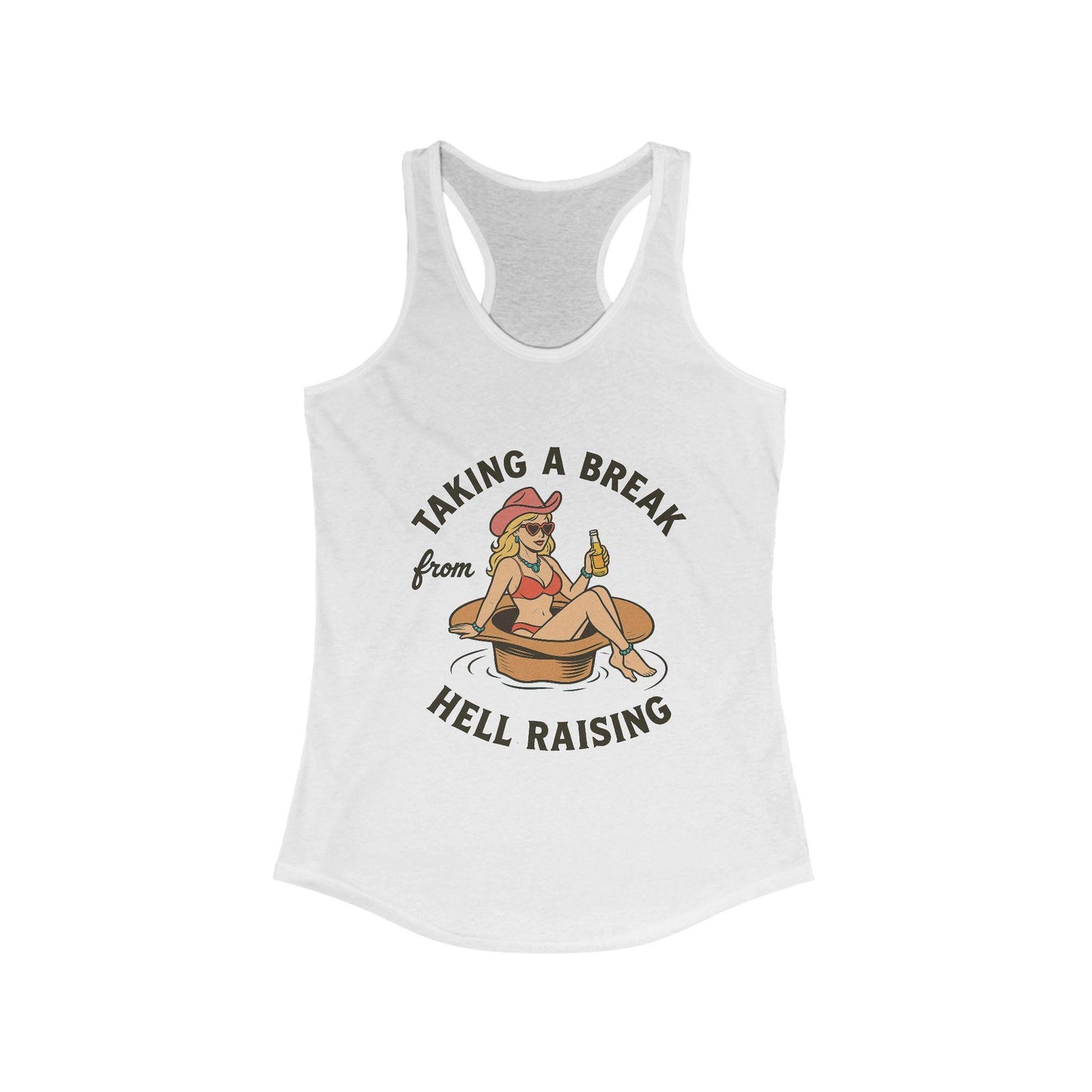 Western summer time graphic hell raising blonde retro pinup cowboy hat png download for sublimation or dtf