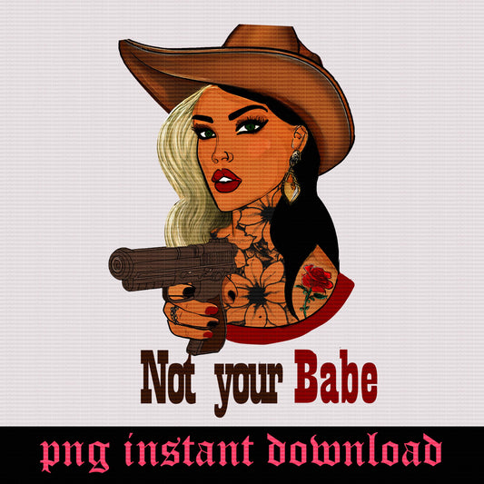 Yallternative western baddie tattooed cowgirl graphic png instant digital download