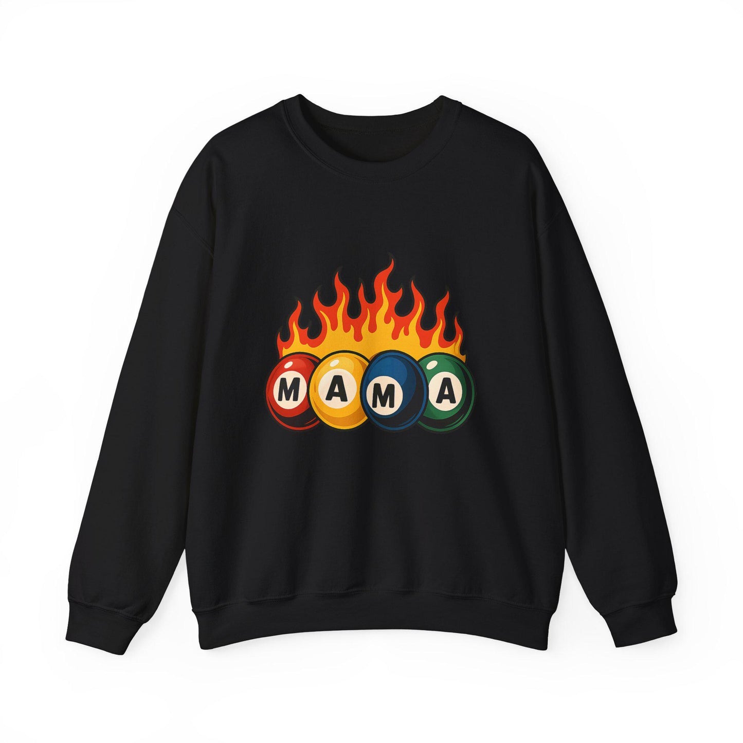 edgy flaming pool ball MAMA PNG graphic INSTANT digital download for tshirt sublimation or dtf