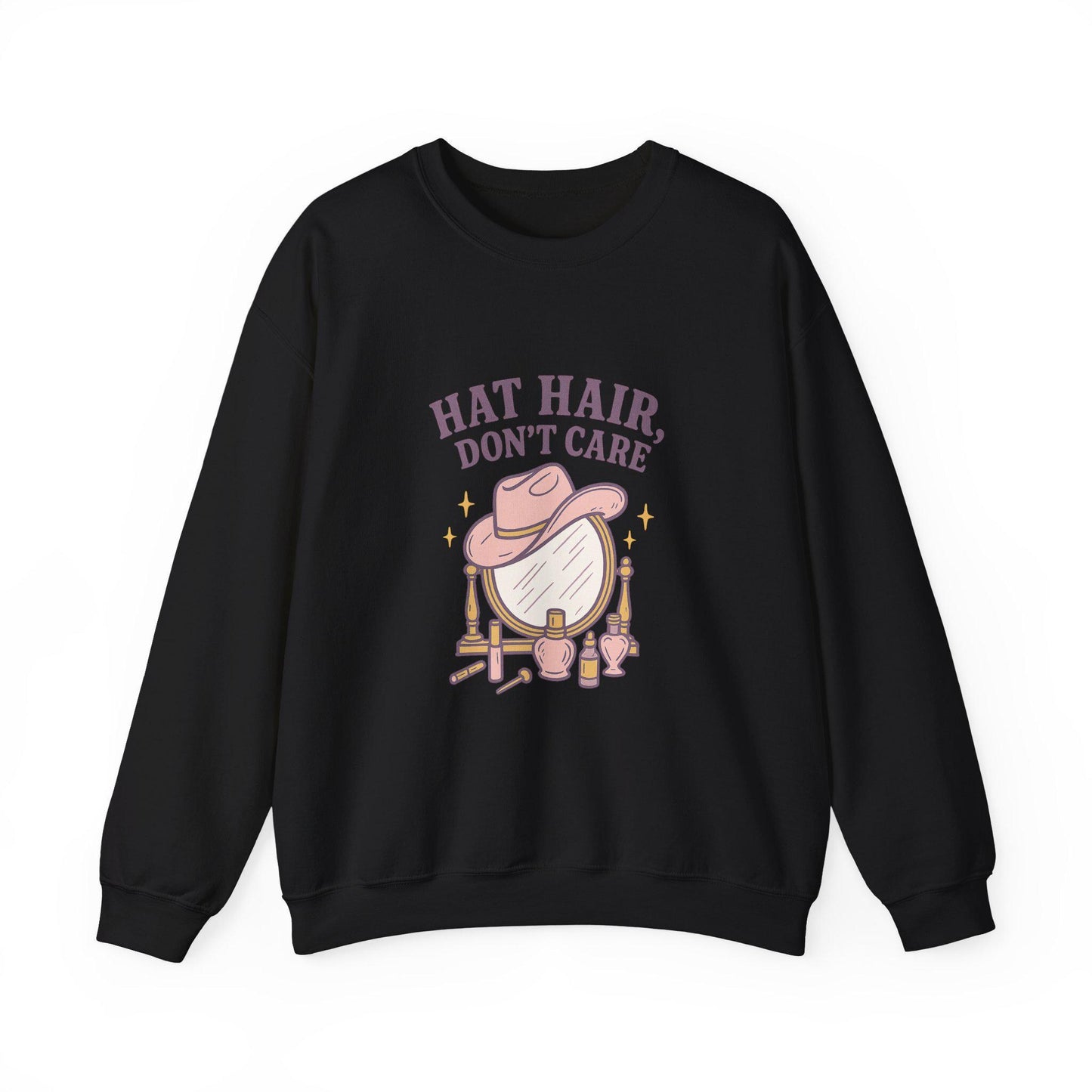 Western "hat hair dont care" cowgirl hat and vanity PNG graphic INSTANT digital download for tshirt sublimation or dtf