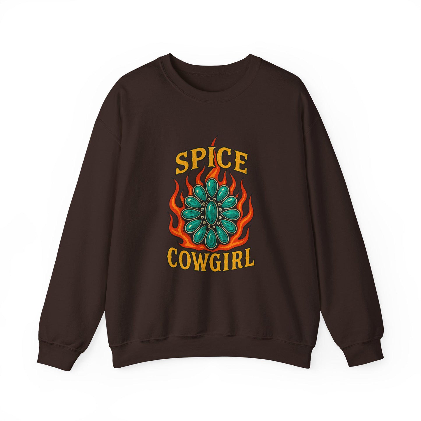 Flaming turquoise "spice cowgirl" PNG graphic INSTANT digital download for tshirt sublimation or dtf