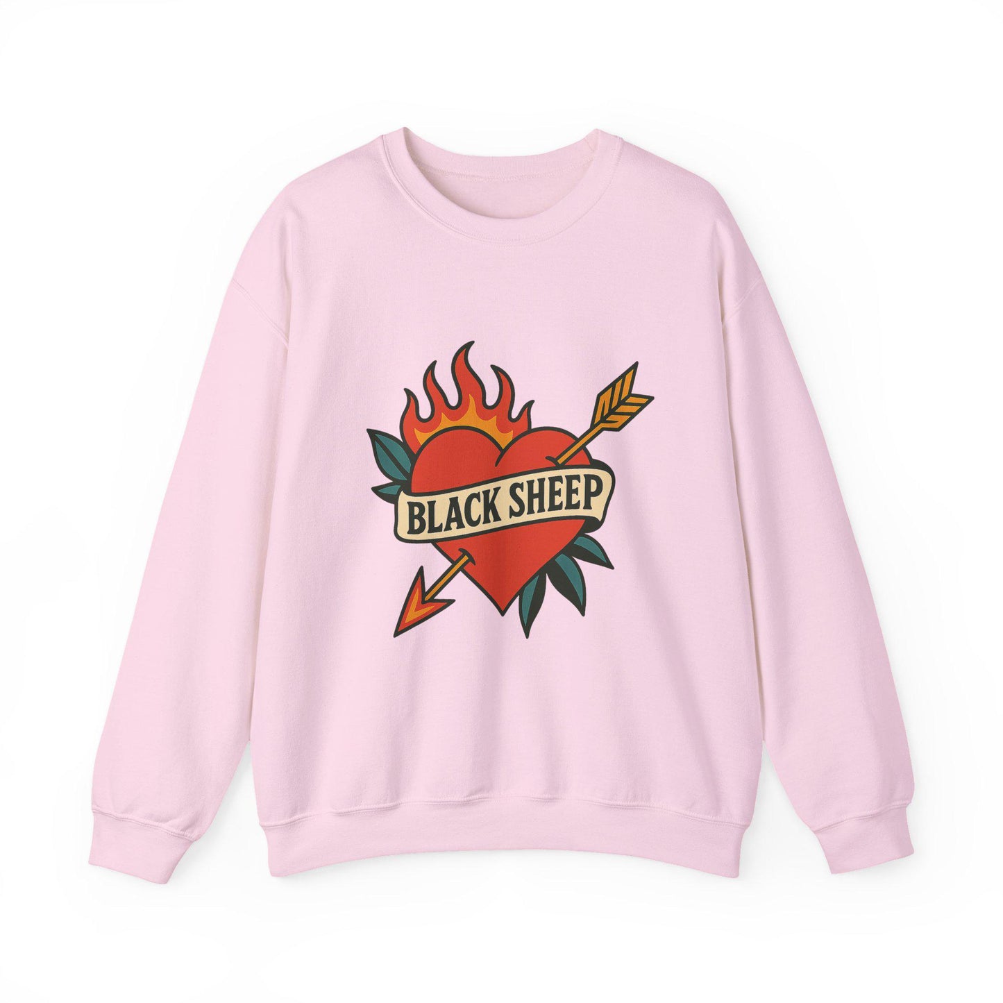 edgy flaming heart black sheep PNG graphic INSTANT digital download for tshirt sublimation or dtf