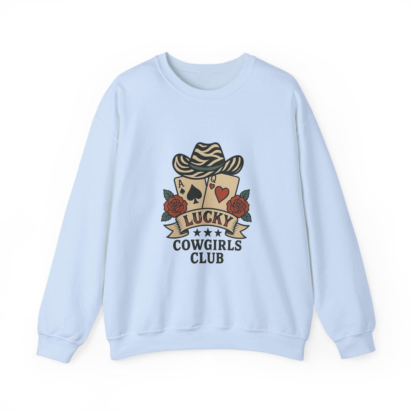 Western "lucky cowgirls club" cards cowgirl hat rose banner PNG graphic INSTANT digital download for tshirt sublimation or dtf