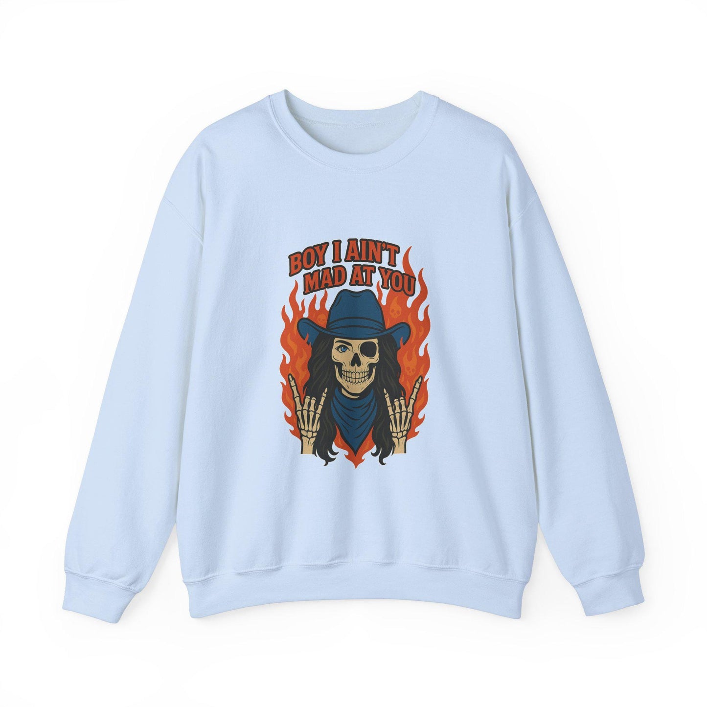 Blue strips boy i aint mad blue skeleton cowgirl and flames png graphic digital download for tshirt sublimation or dtf