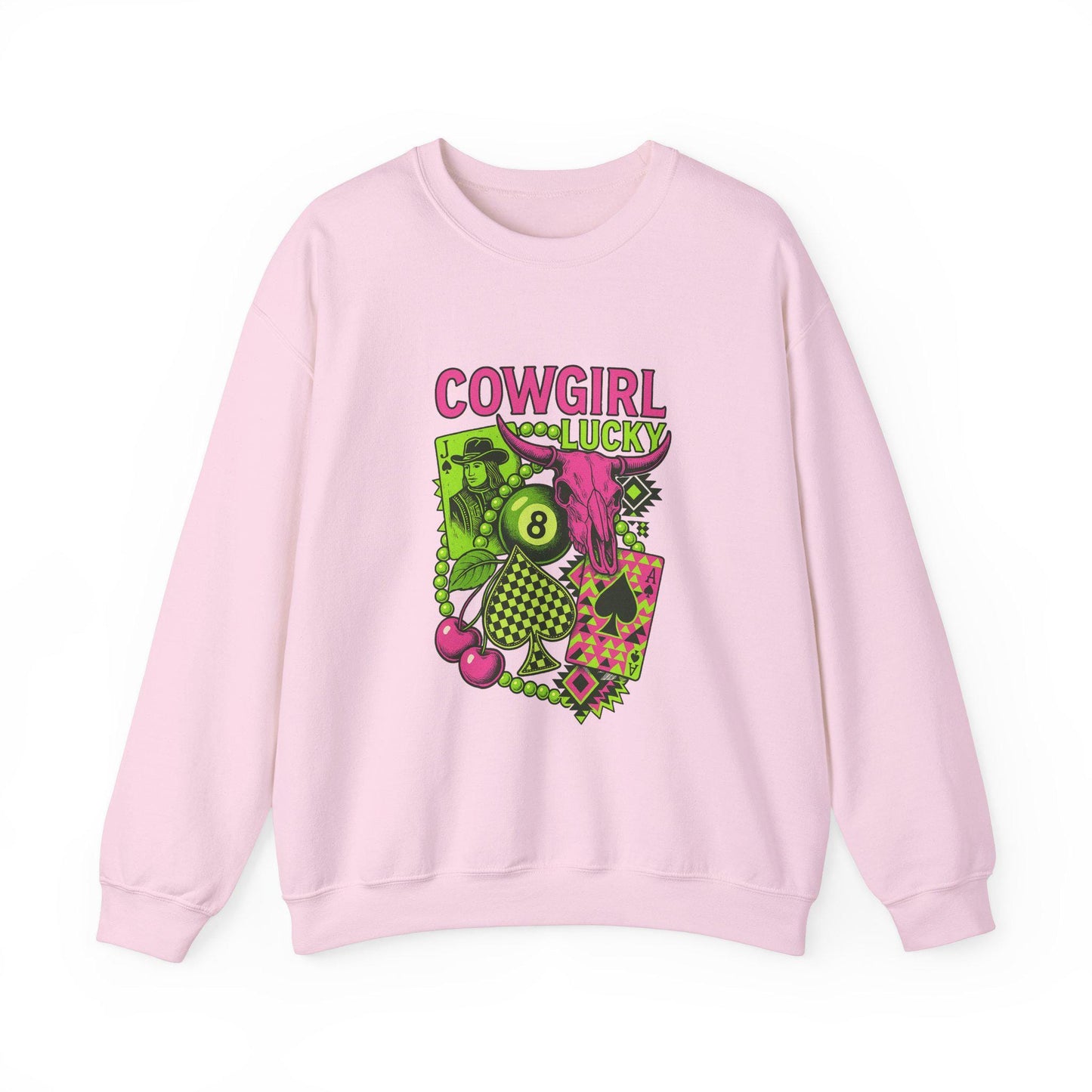 Cowgirl Lucky PNG | Western Casino Graphic | Neon Cowgirl Gambling Sublimation / DTF Design