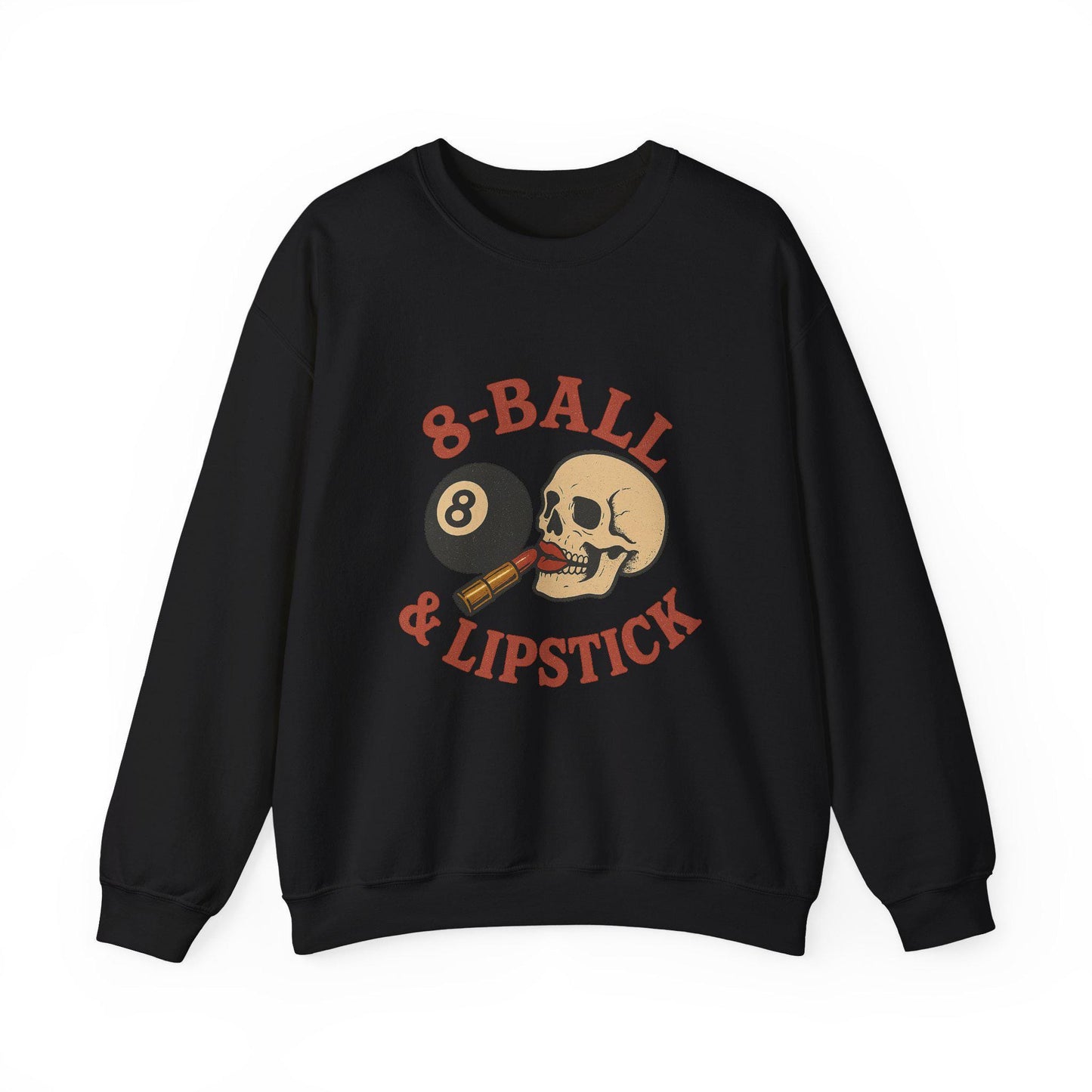 Edgy 8ball and lipstick skull png graphic INSTANT digital download for tshirt sublimation or dtf