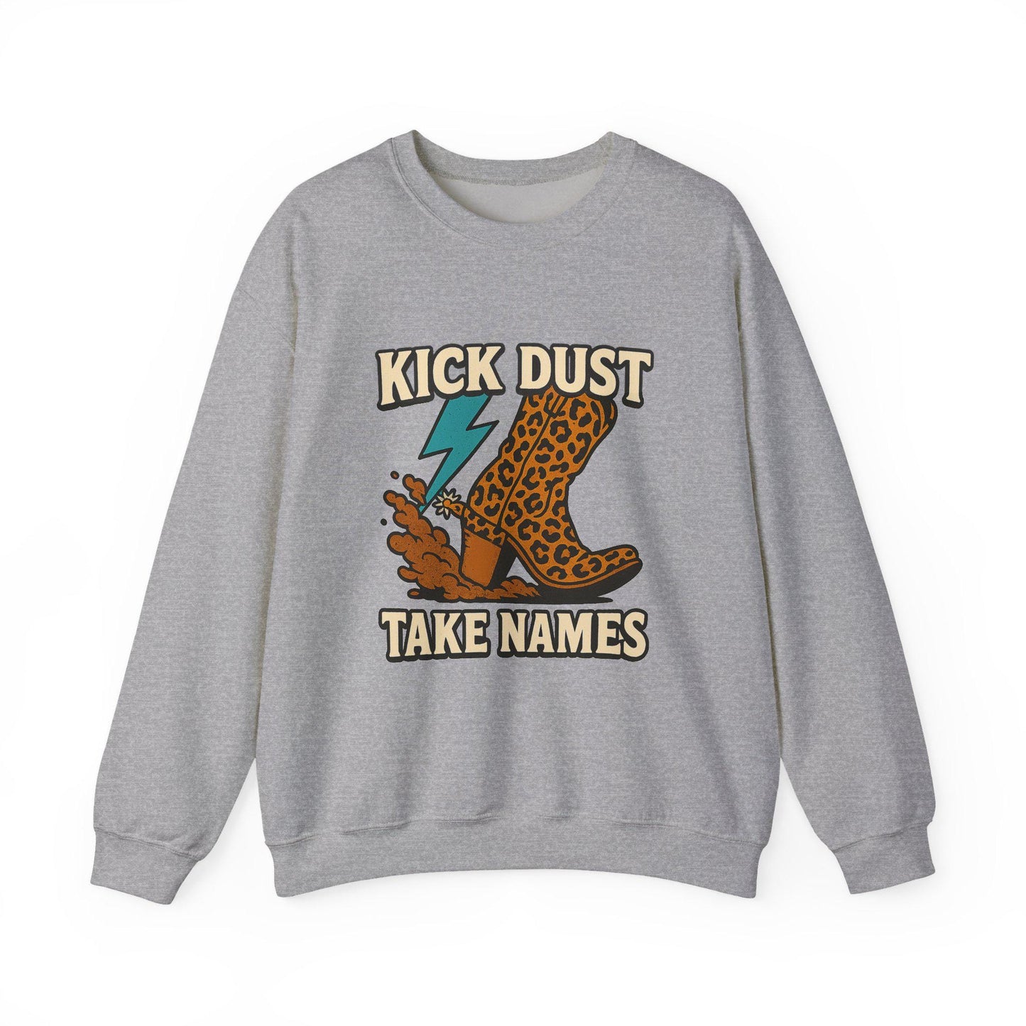 Western kick dust take names cheetah print boot lightning bolt png graphic INSTANT digital download for tshirt sublimation or dtf