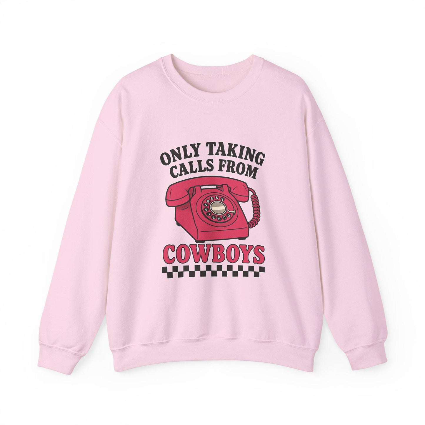 Western "only take calls from cowboys" pink retro phone cowgirl graphic design png digital download for tshirt sublimation or dtf