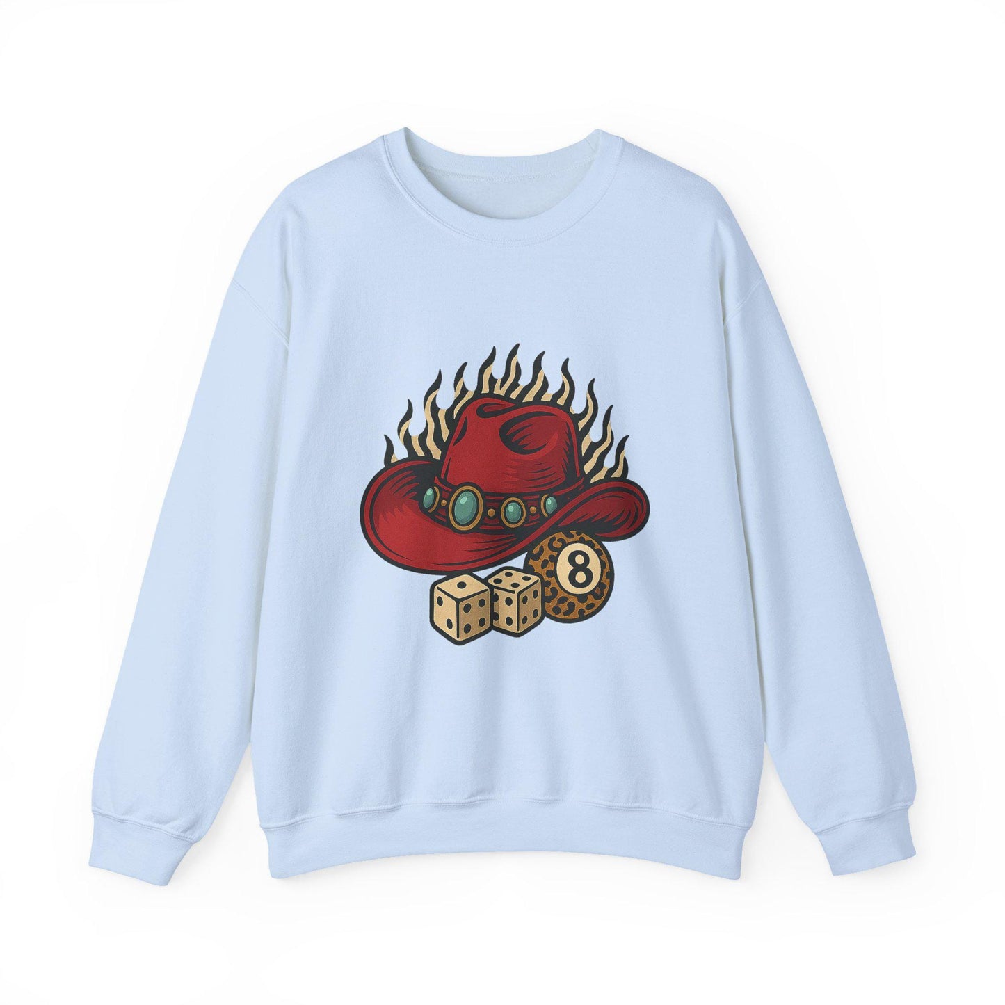 edgy zebra print flaming cowgirl hat 8ball dice PNG graphic INSTANT digital download for tshirt sublimation or dtf