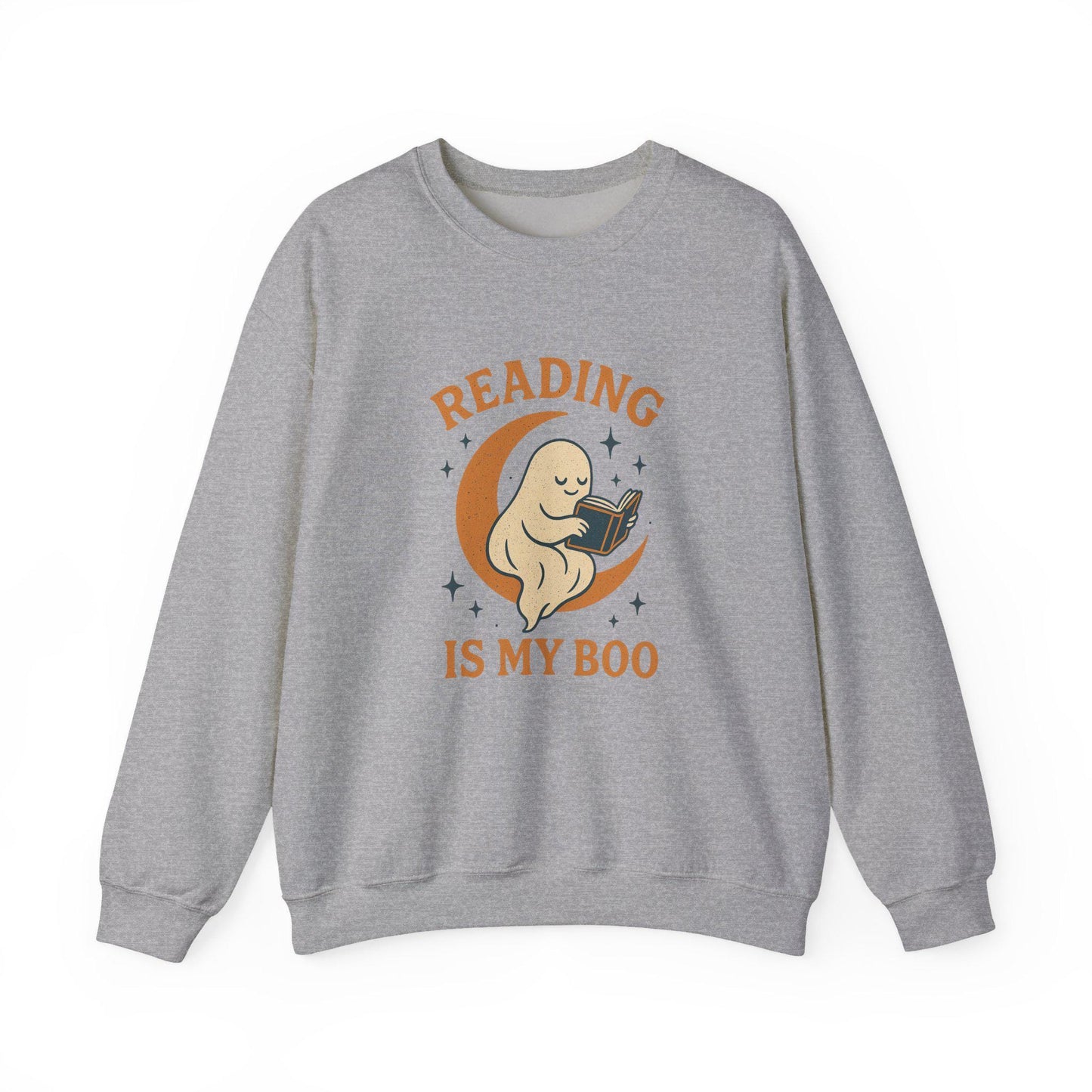 Halloween "reading is my boo" ghost moon PNG graphic INSTANT digital download for tshirt sublimation or dtf