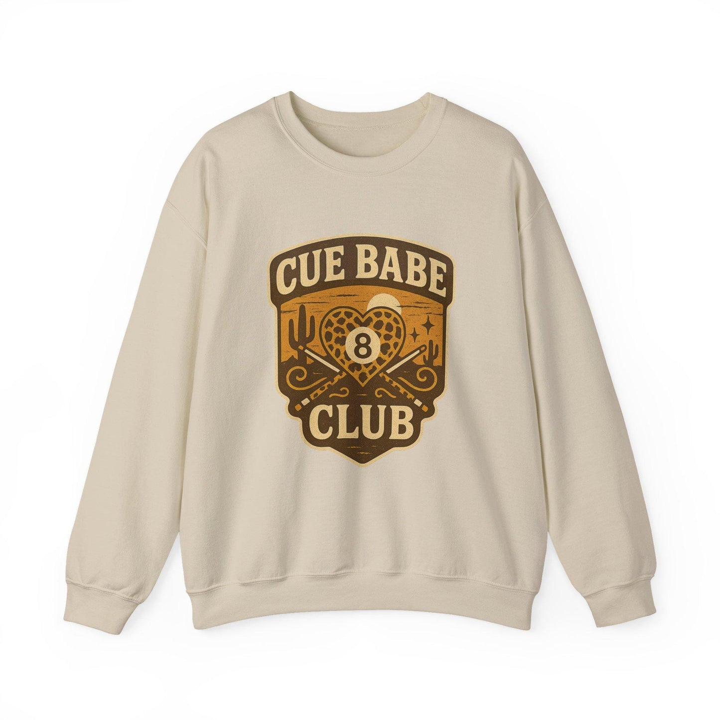 Western 8ball heart desert cue babe club png graphic instant digital download for tshirt sublimation or dtf