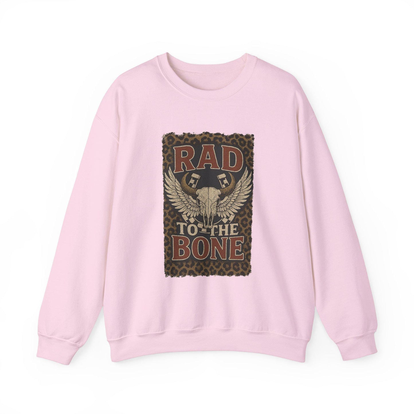 Rad to the bone bull skull cheetah print checkered horse shoe png graphic digital download for tshirt sublimation or dtf