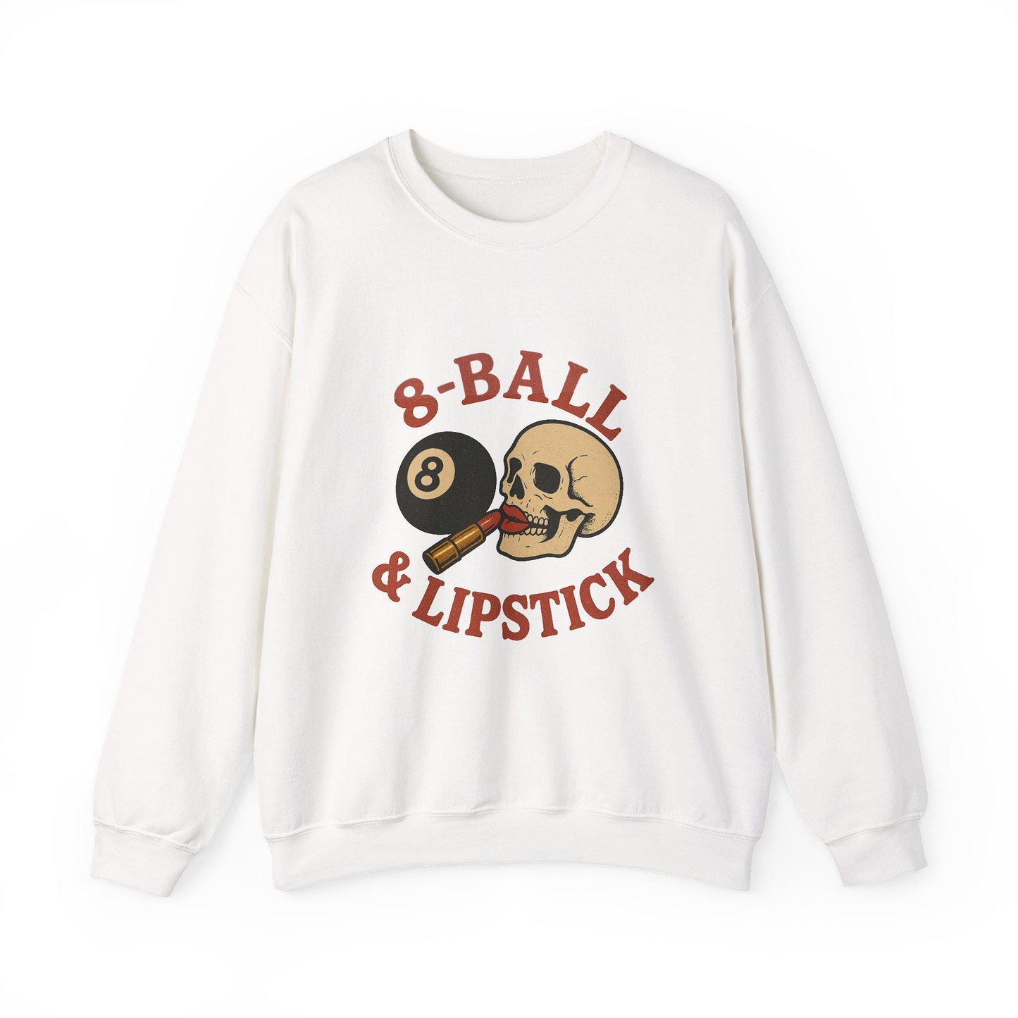 Edgy 8ball and lipstick skull png graphic INSTANT digital download for tshirt sublimation or dtf