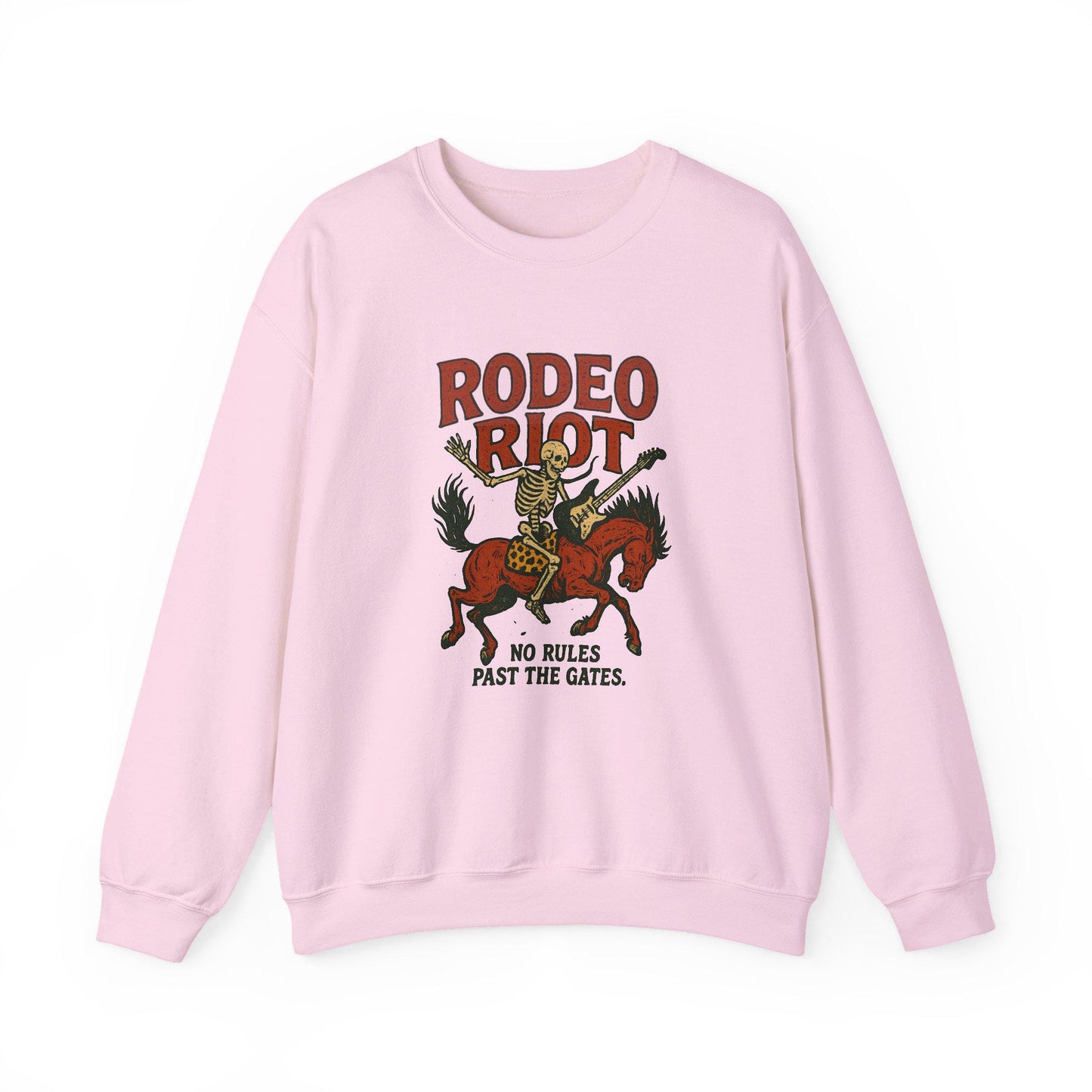 Western "rodeo riot" rock & roll skeleton horse PNG graphic INSTANT digital download for tshirt sublimation or dtf