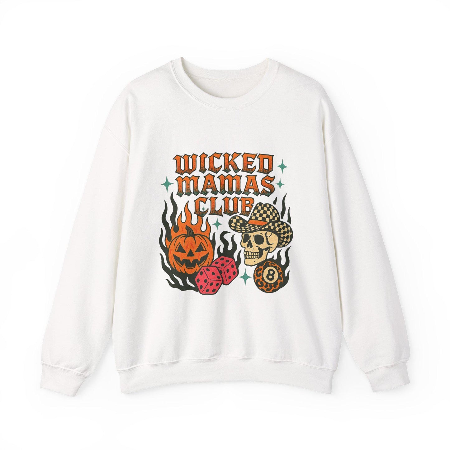 HALLOWEEN wicked mamas club cowgirl skull pumpkin dice 8ball PNG graphic INSTANT digital download for tshirt sublimation or dtf