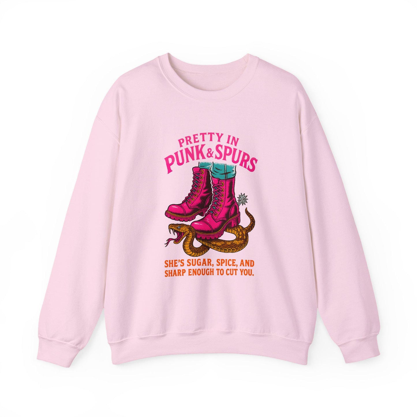 Edgy Western "pretty in pink & spurs" boot snake spur PNG graphic INSTANT digital download for tshirt sublimation or dtf