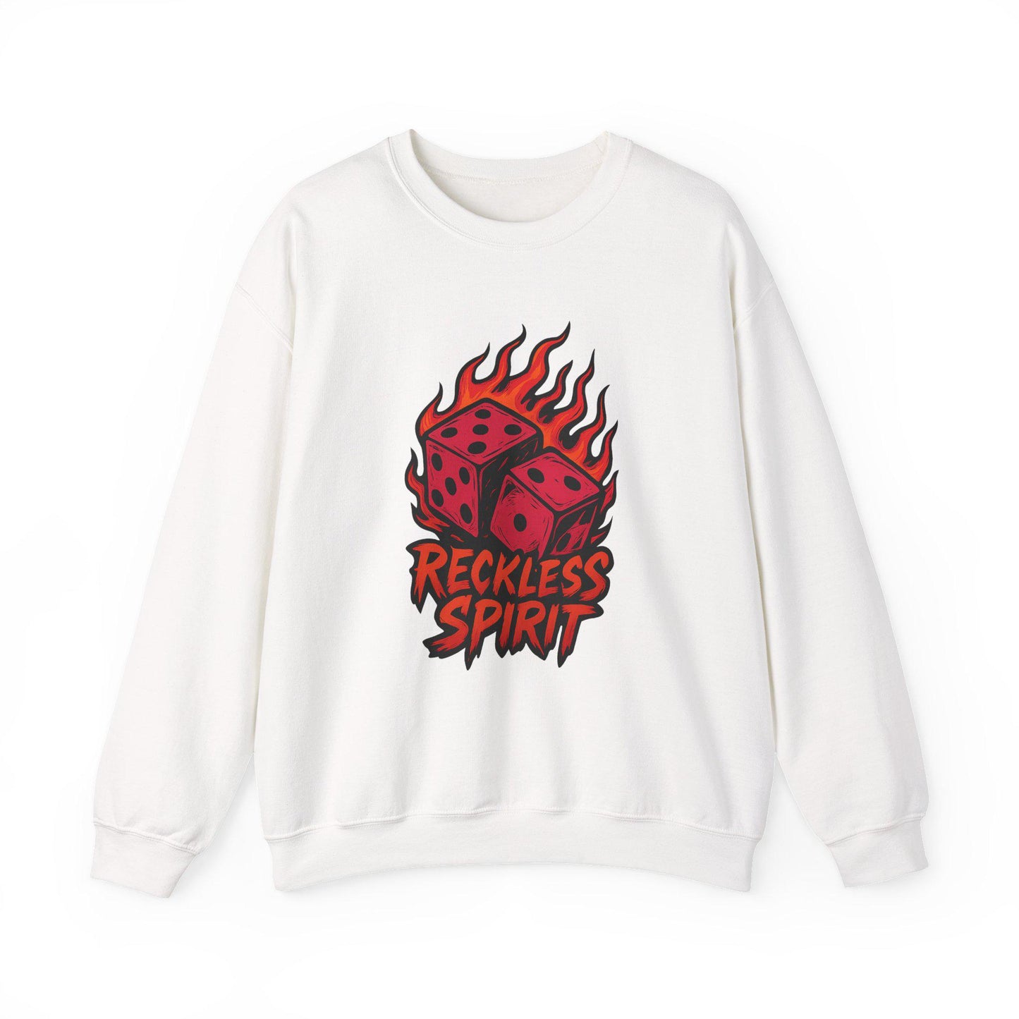 Edgy "reckless spirit" flaming dice PNG graphic INSTANT digital download for tshirt sublimation or dtf