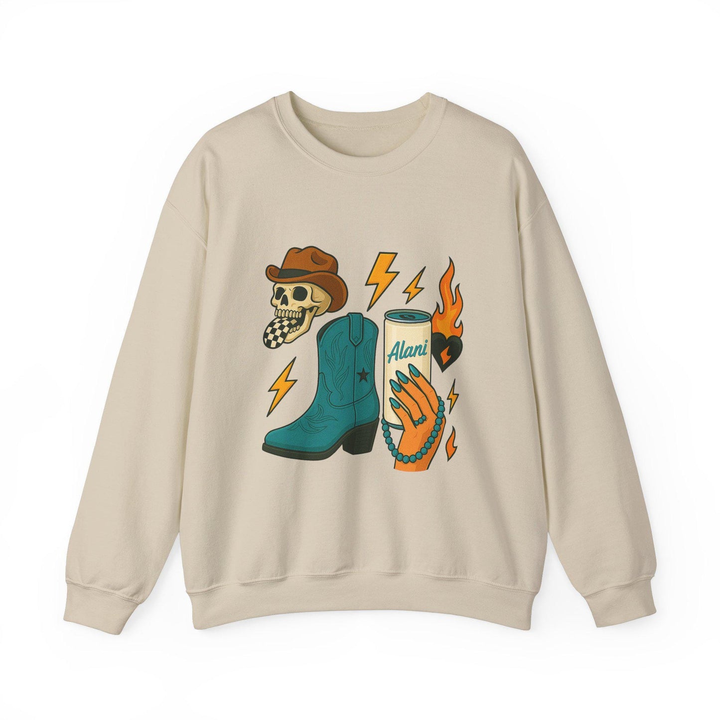 Edgy western yallternative alani cowgirl boot checkered tongue skull turquoise png graphic digital download for sublimation and dtf