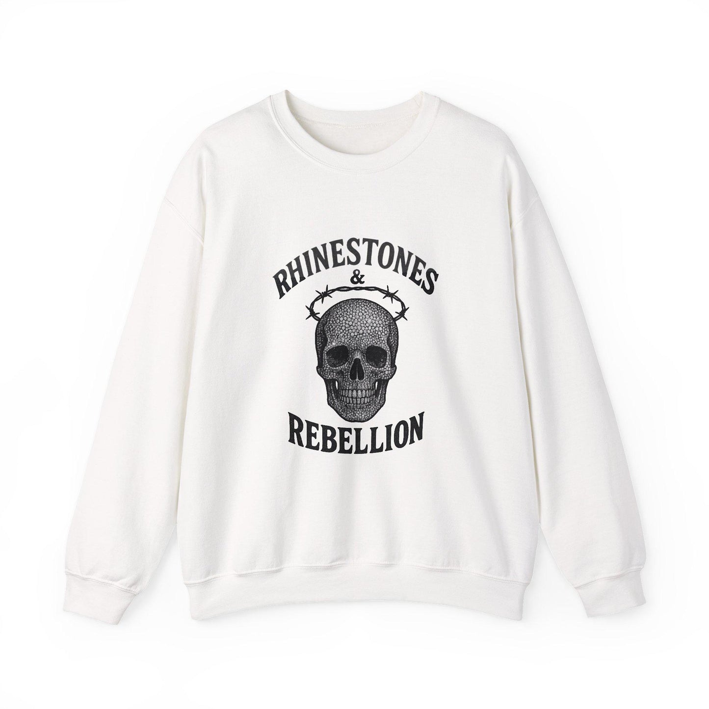 Edgy Rhinestones & rebellion rhinestone skull western png graphic digital download for tshirt sublimation or dtf