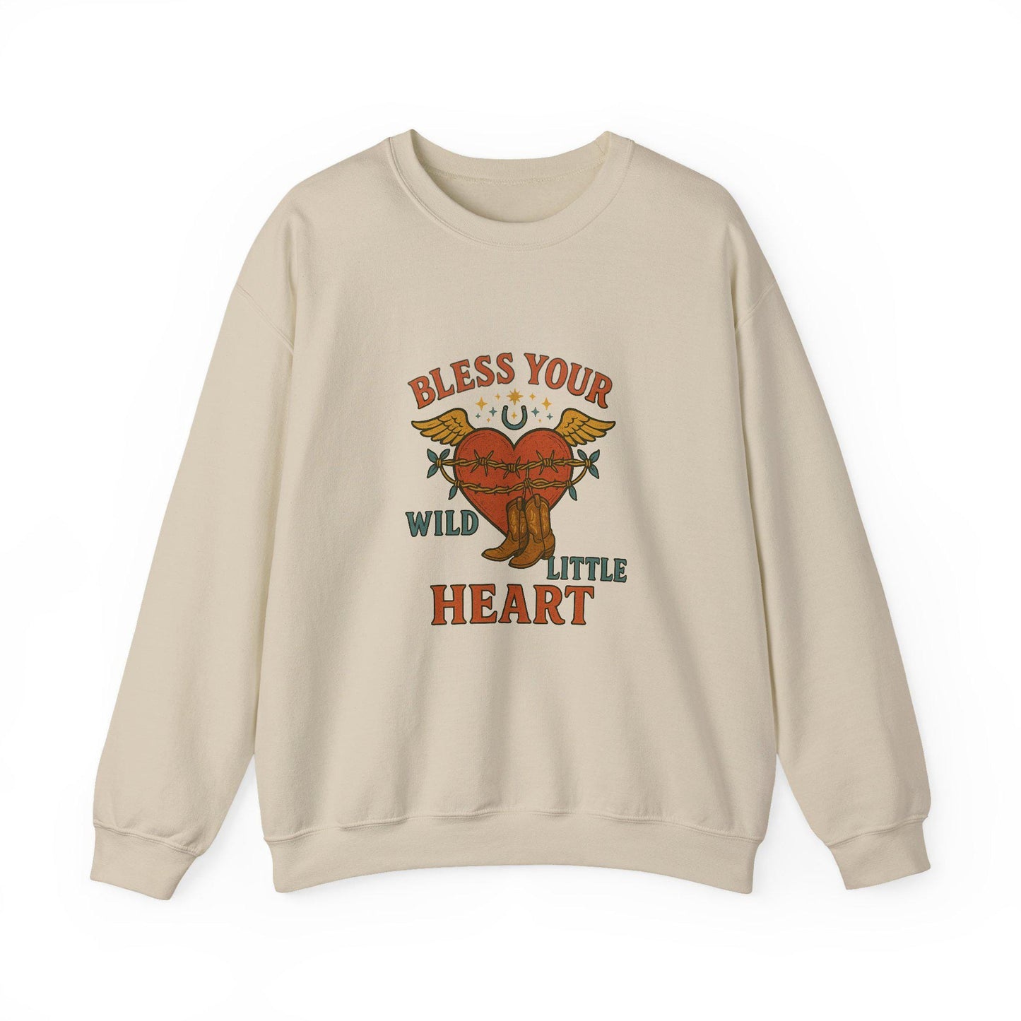 Western "bless your wild little heat" cowgirl heart png graphic INSTANT digital download for tshirt sublimation or dtf