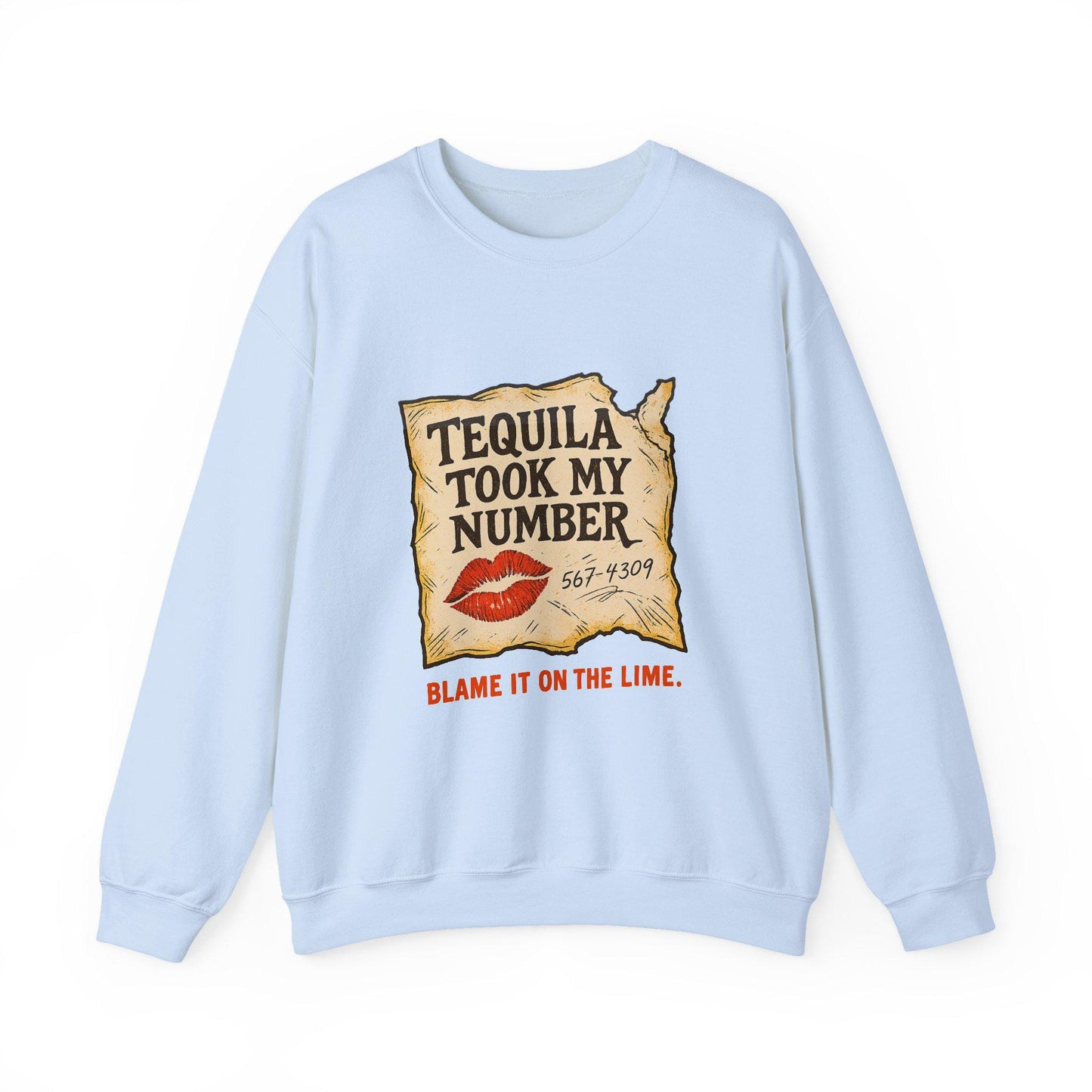 Tequila took my number torn napkin red lip kiss PNG graphic INSTANT digital download for tshirt sublimation or dtf