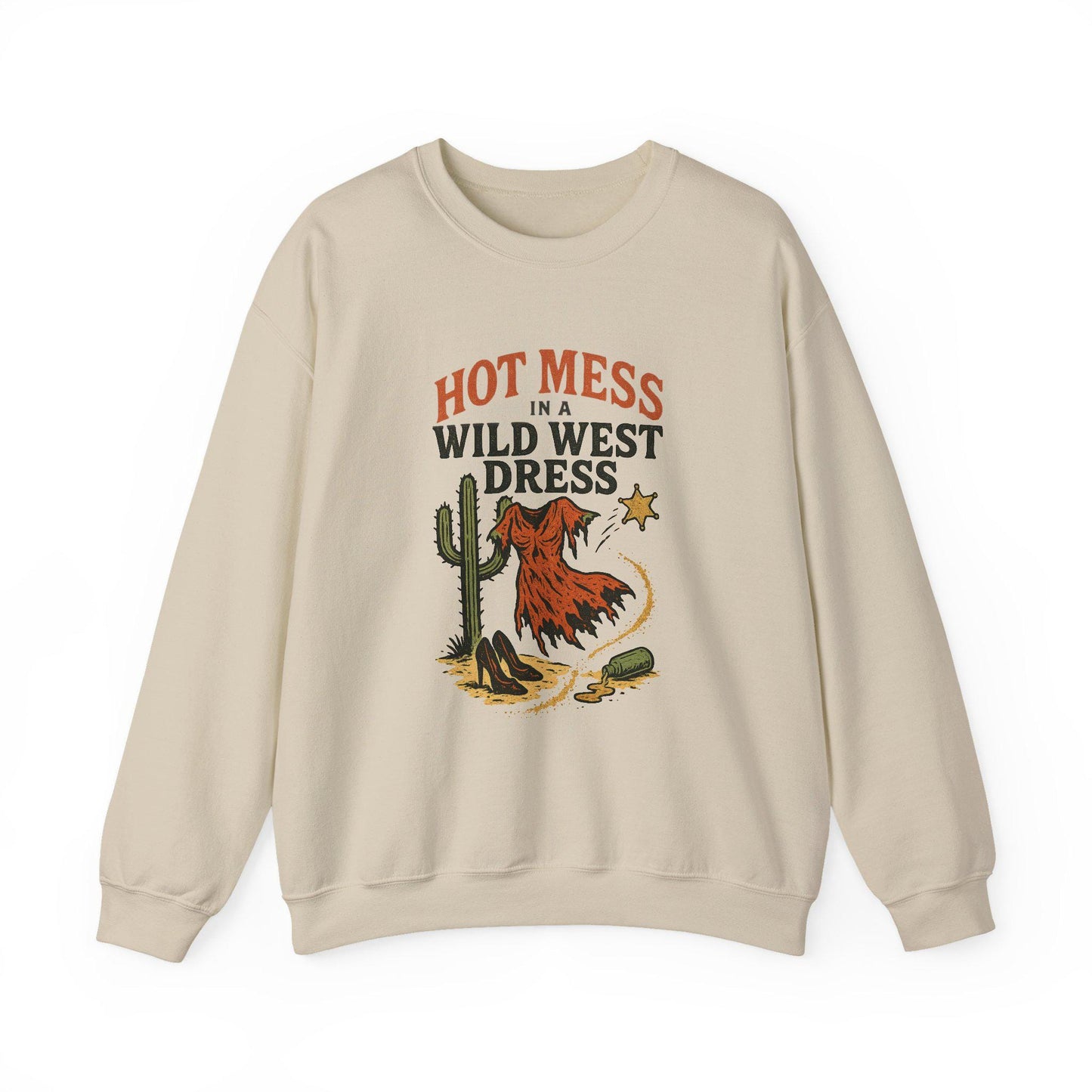 Western "Hot mess in a wild west dress" Desert PNG graphic INSTANT digital download for tshirt sublimation or dtf