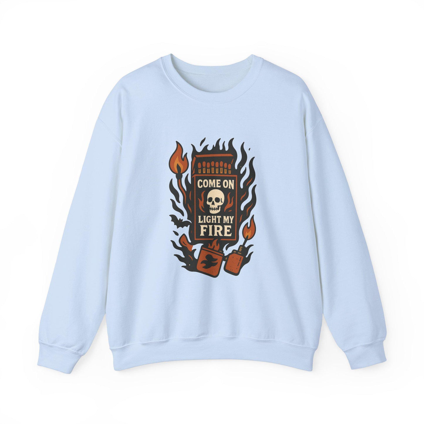 Light my fire lighter and match skull png graphic digital download for tshirt sublimation or dtf