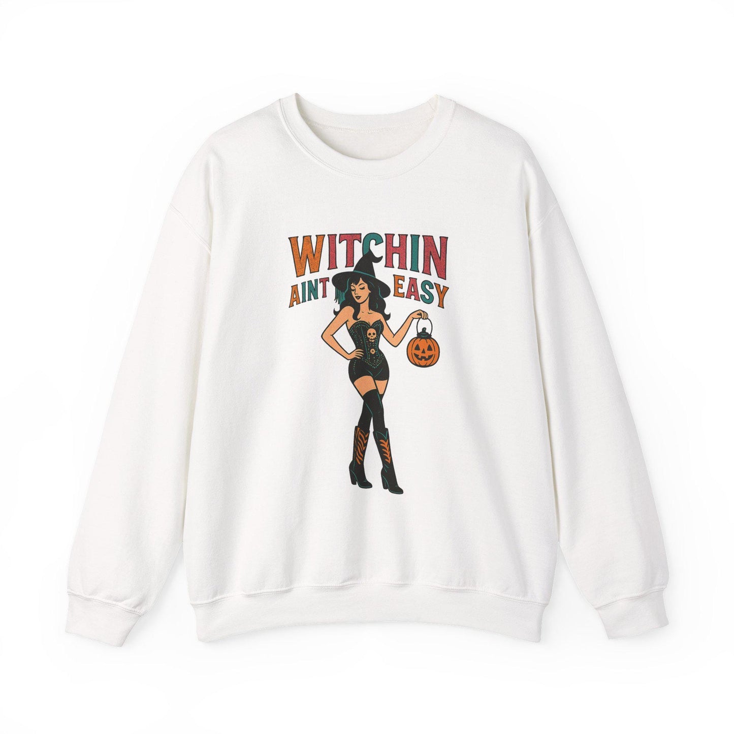 Witchin aint easy vintage witch PNG graphic INSTANT digital download for tshirt sublimation or dtf