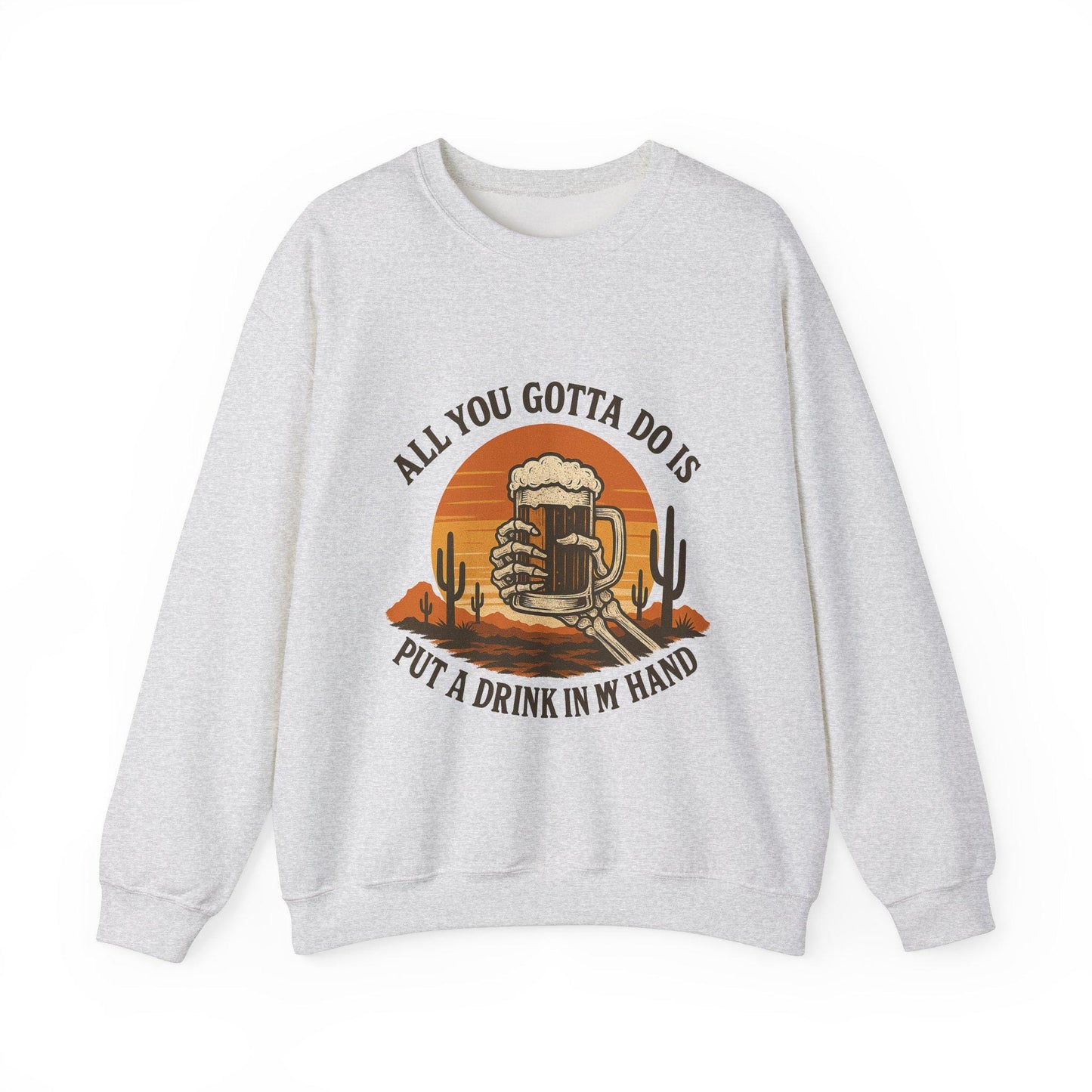 Western skeleton desert beer png graphic digital download for tshirt sublimation or dtf