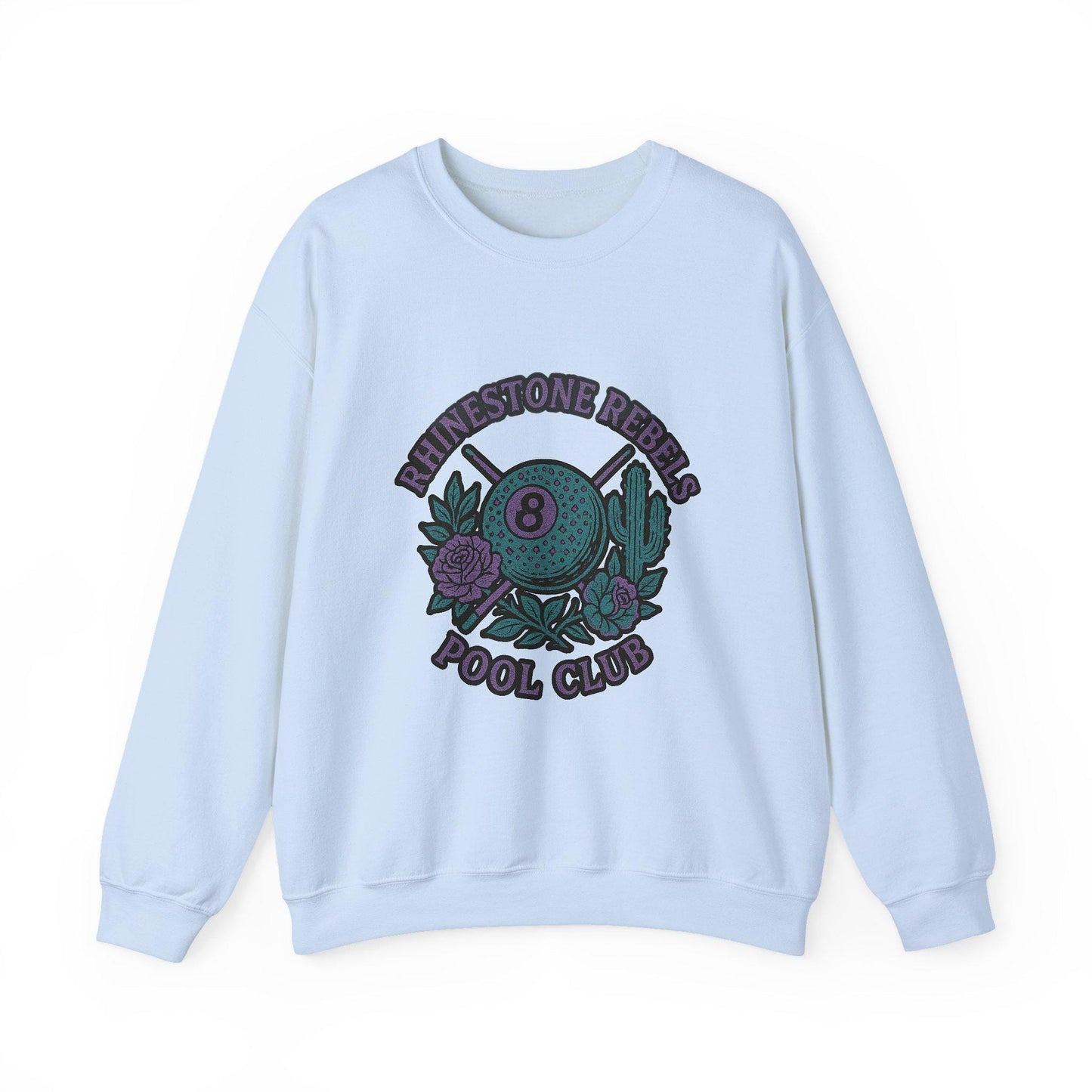 Western desert rhinestone rebels pool club 8ball pool stick png graphic INSTANT digital download for tshirt sublimation or dtf