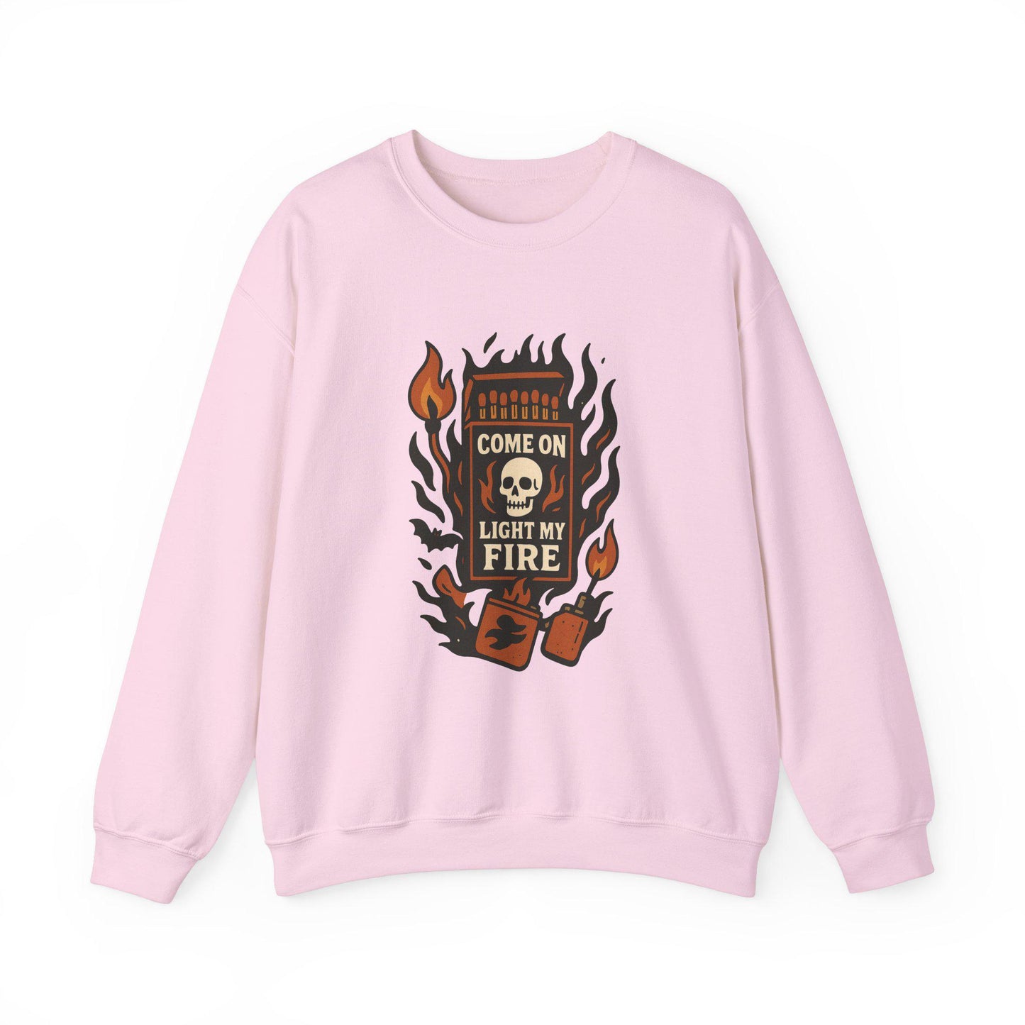 Light my fire lighter and match skull png graphic digital download for tshirt sublimation or dtf