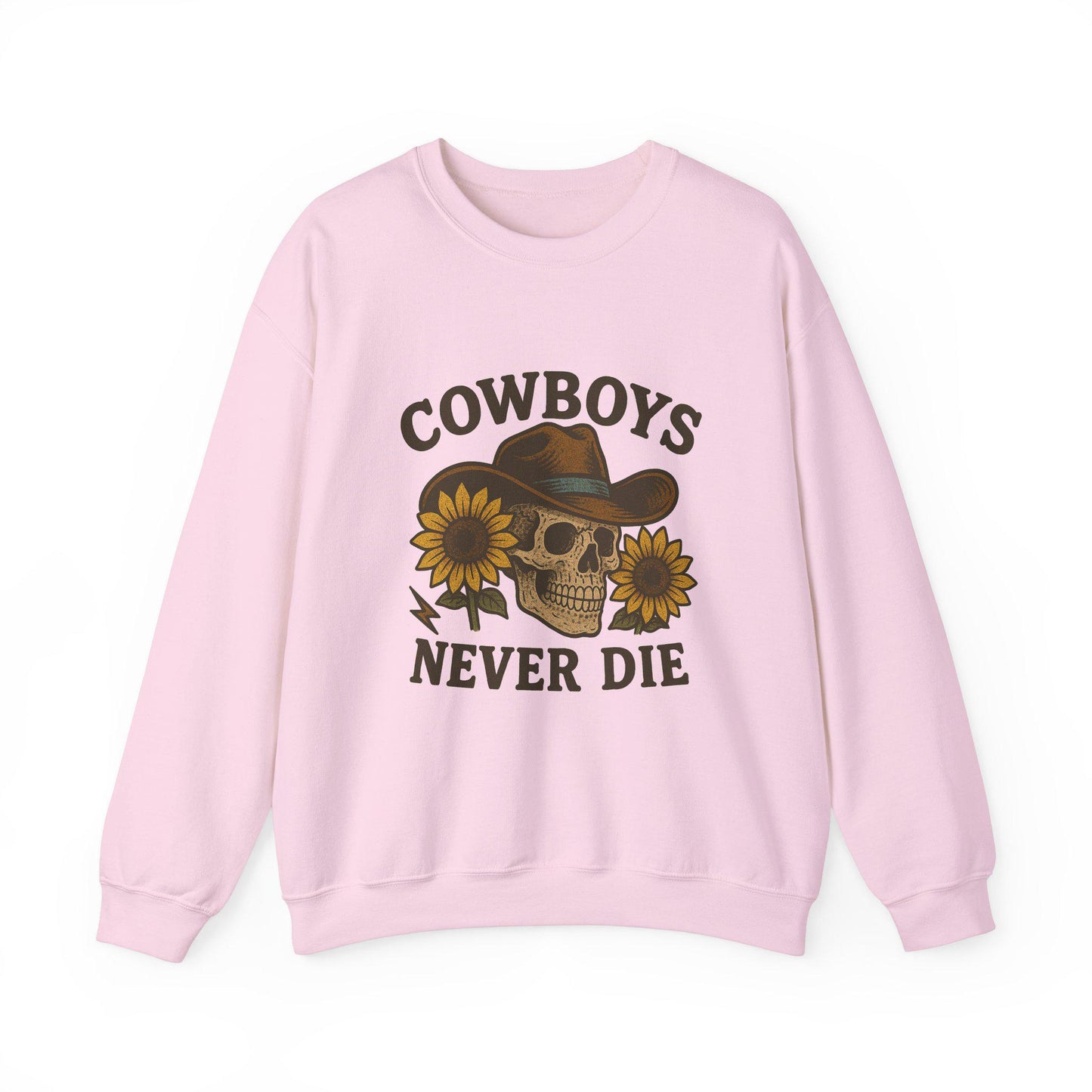 Vintage Western cowboy skull sunflower png graphic digital download for tshirt sublimation or dtf