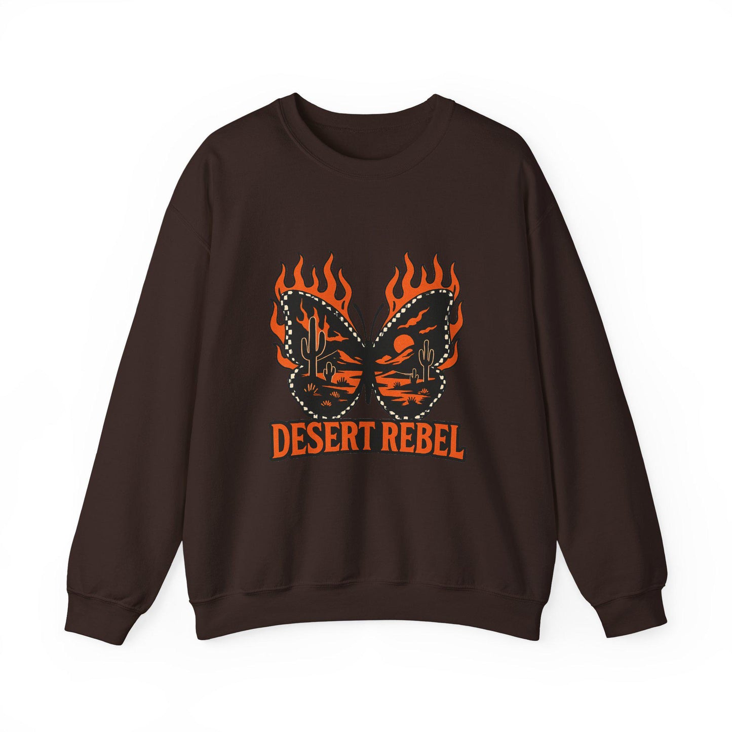 Edgy yallternative western desert flaming butterfly "desert rebel" PNG graphic INSTANT digital download for tshirt sublimation or dtf