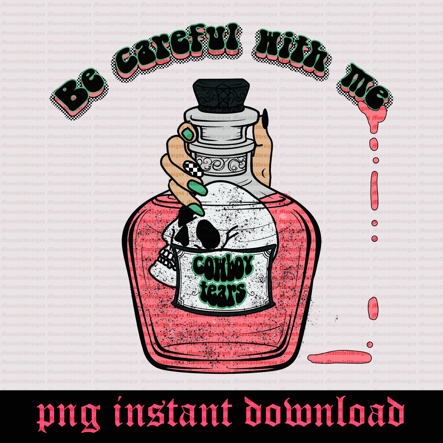 Western Cowboy tears potion bottle Png graphic Skull grunge Yallternative graphic instant digital download