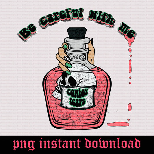 Western Cowboy tears potion bottle Png graphic Skull grunge Yallternative graphic instant digital download