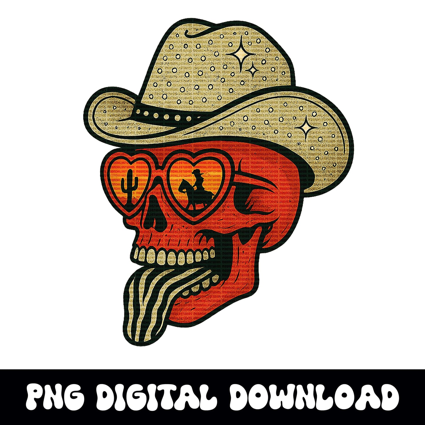 Western rhinestone hat cowboy skull desert reflection zebra print tongue graphic INSTANT digital download for tshirt sublimation or dtf