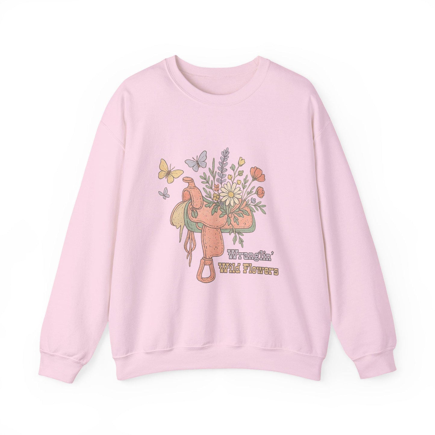 Western "Wranglin' Wildflowers" pastel floral saddle butterfly PNG graphic INSTANT digital download for tshirt sublimation or dtf