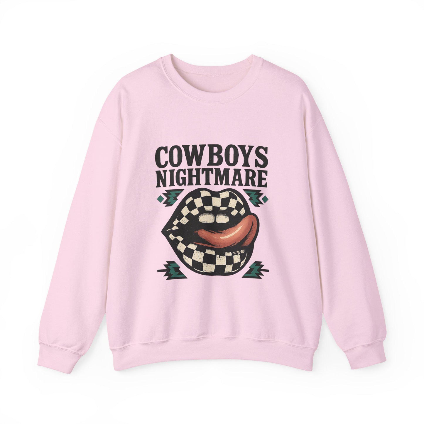 Western "cowboys nightmare" checkered lip aztec PNG graphic INSTANT digital download for tshirt sublimation or dtf