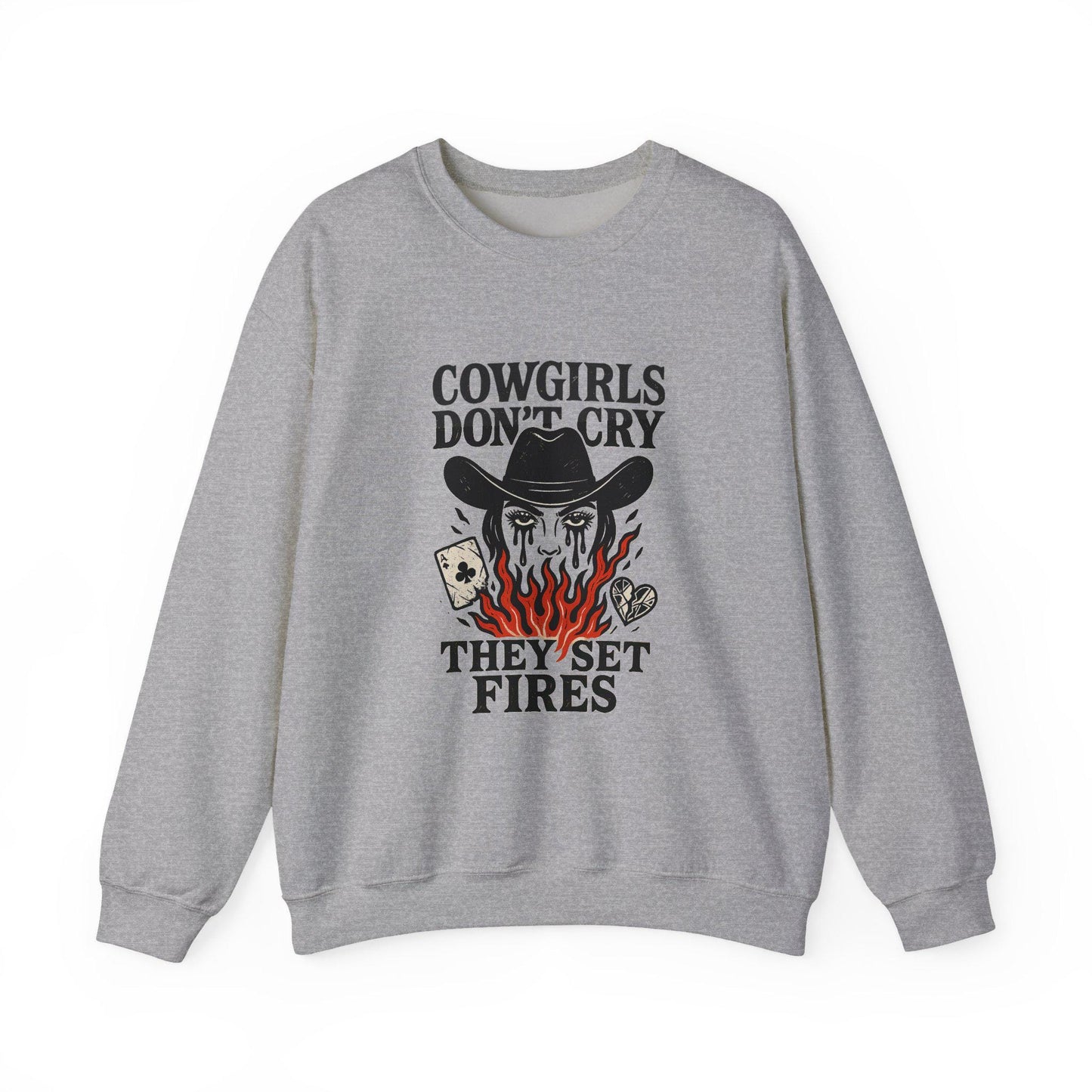Western "cowgirls dont cry, they set fires" flaming cowgirl cards PNG graphic INSTANT digital download for tshirt sublimation or dtf