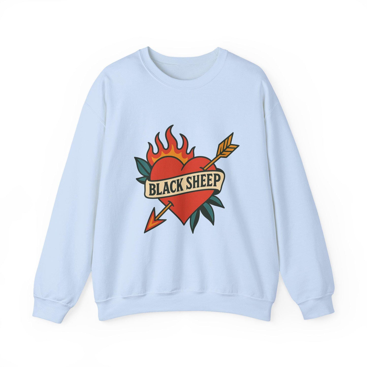 edgy flaming heart black sheep PNG graphic INSTANT digital download for tshirt sublimation or dtf