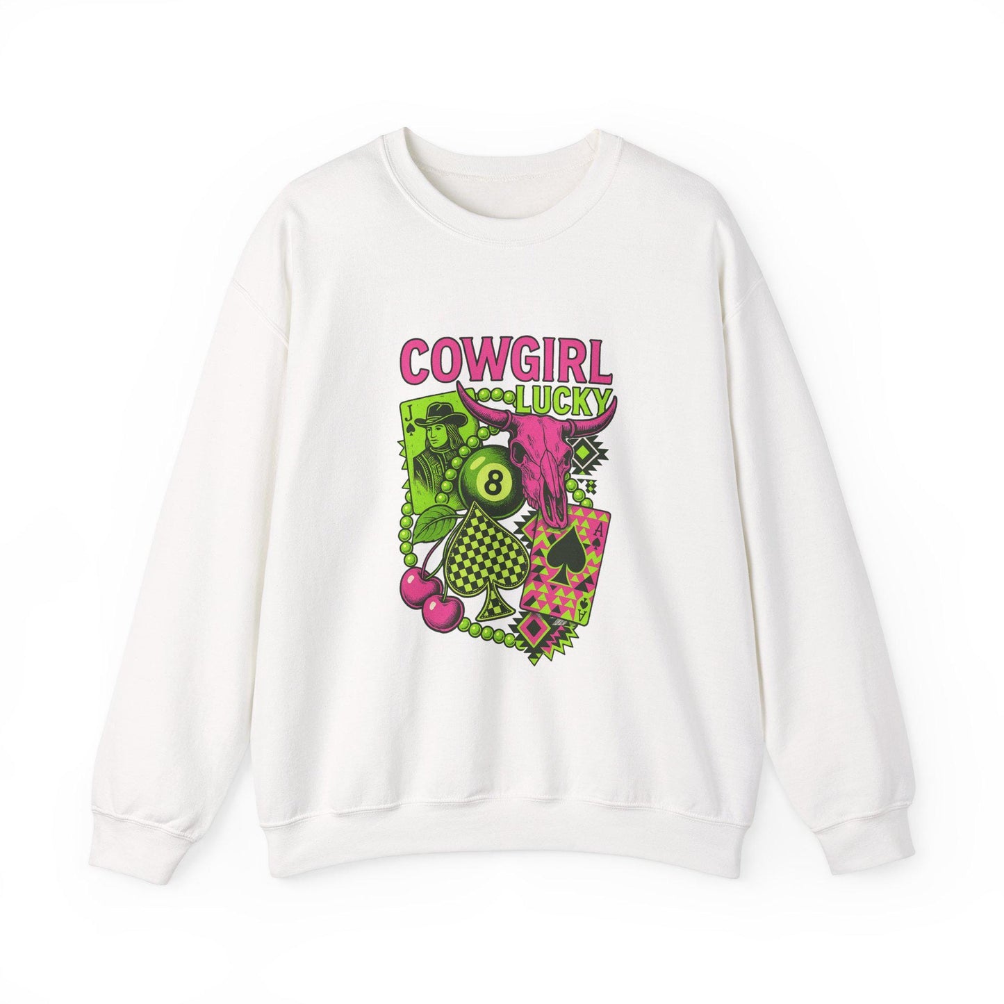 Cowgirl Lucky PNG | Western Casino Graphic | Neon Cowgirl Gambling Sublimation / DTF Design