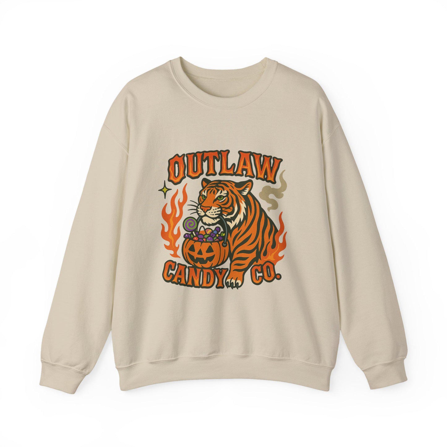 Edgy western tiger "outlaw candy co" Halloween PNG graphic INSTANT digital download for tshirt sublimation or dtf